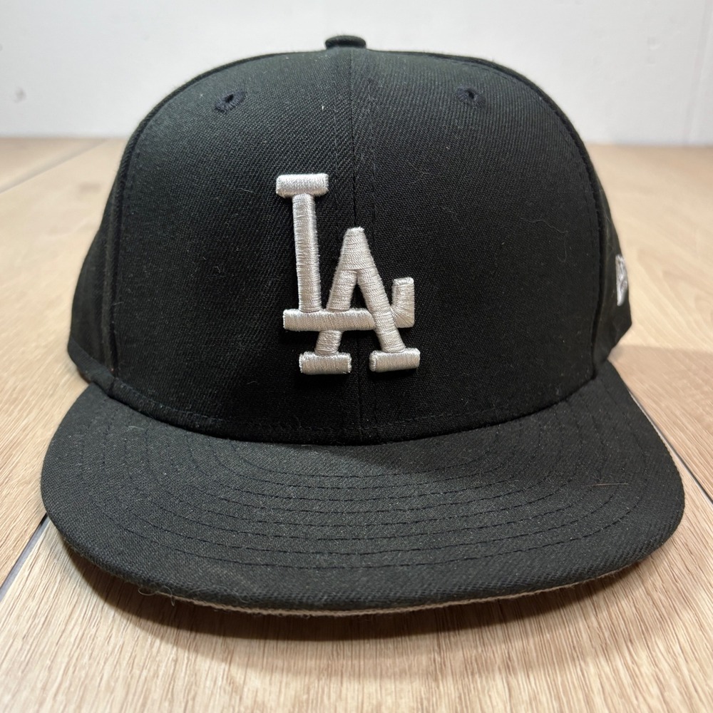 New Era 9FIFTY Los Angeles Dodgers Snapback Hat Black White LA MLB Cap Mens